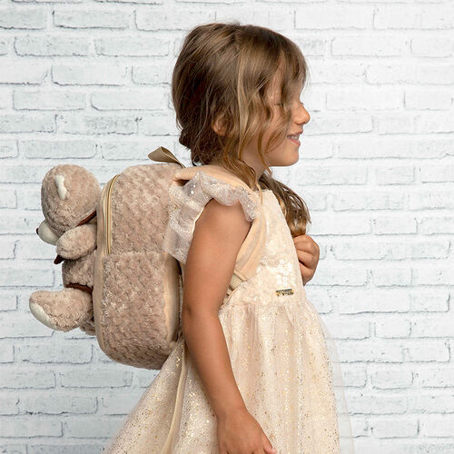 Milly Bear backpack with plush toy 26cm