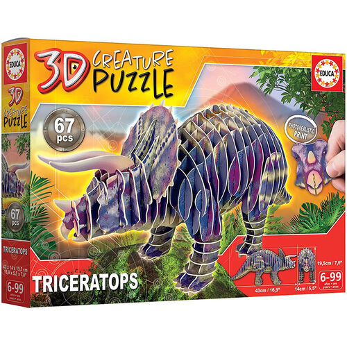 3D Creature puzzle Triceratops 67pcs