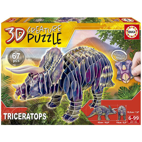 Puzzle 3D Creature Triceratops 67pzs