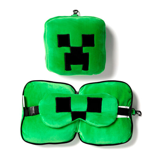 Relaxeazzz Minecraft Creeper travel pillow eye mask
