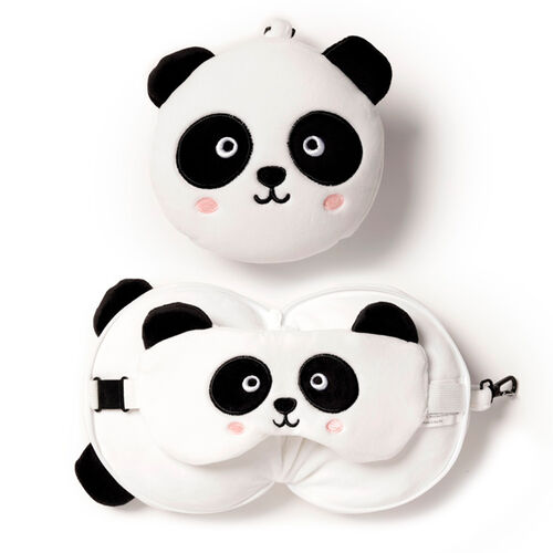 Relaxeazzz Adoramals Panda Bear travel pillow eye mask