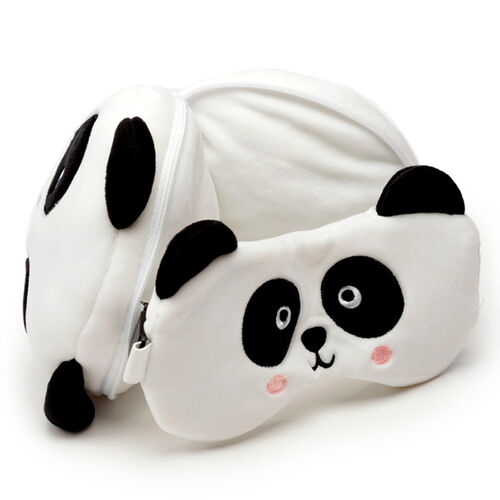 Relaxeazzz Adoramals Panda Bear travel pillow eye mask