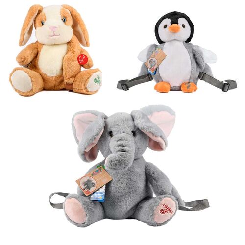 Animals assorted plush backpack
