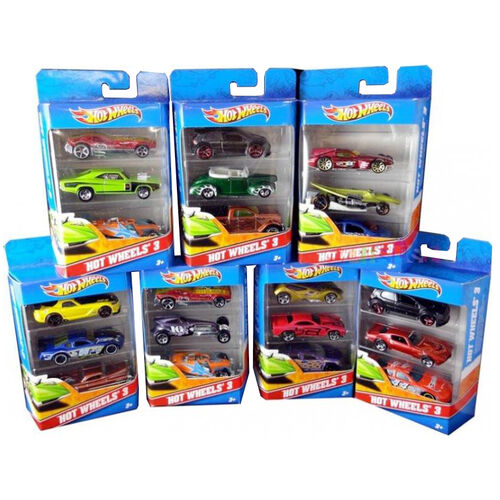 Blister 3 vehiculos Hot Wheels surtido