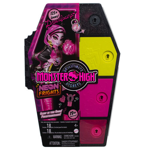 Monster High Skullmate Secrets Neon Frights Draculaura doll 25cm