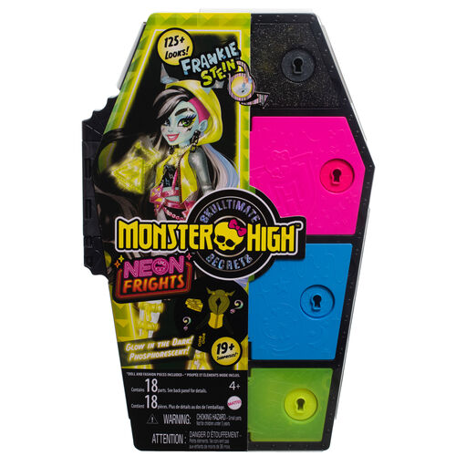 Mueca Frankie Stein Skullmate Secrets Neon Frights Monster High 25cm