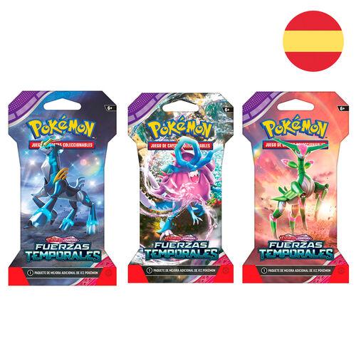 Spanish Pokemon Scarlet & Purple Temporary Forces collectible card game envelope assorted