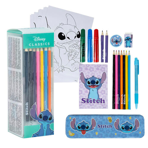 Disney Stitch colouring stationery set
