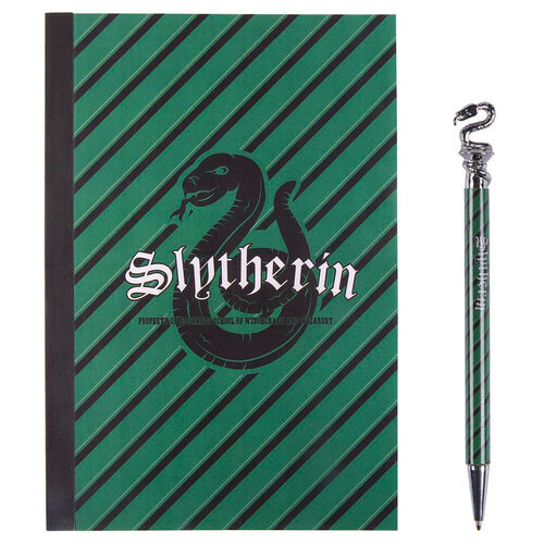 Set cuaderno + boligrafo Slytherin Harry Potter