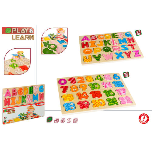 Numbers Letters assorted wooden puzzle