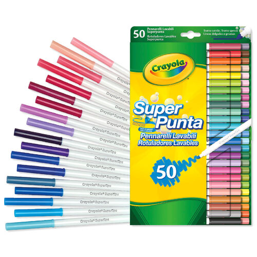 Blister 50 rotuladores Crayola Super Tips - OcioStock