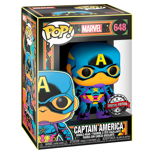 Figura POP Marvel Captain America Black Light Exclusive