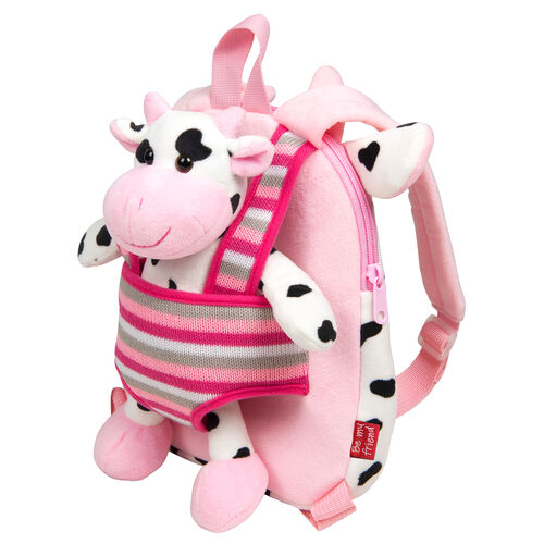 Connie Cow reversible backpack with plush toy 25cm
