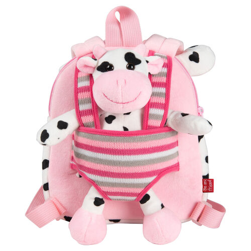 Connie Cow reversible backpack with plush toy 25cm