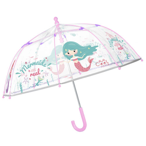 Mermaid transparent manual umbrella 42cm