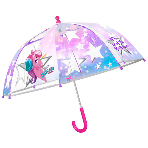 Paraguas manual transparente Unicorn 42cm