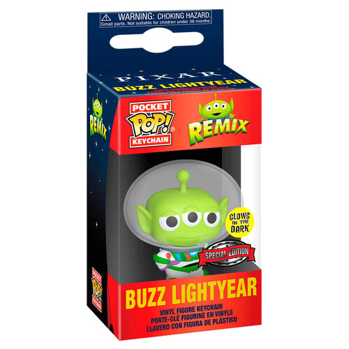 Funko Pocket Pop Keychain Pixar Remix Buzz Lightyear Glow GITD Hot Topic Exc NEW