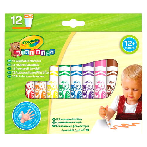 Twelve Washable Markers - Mini Kids - Crayola — Juguetesland