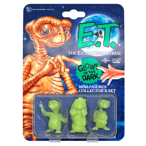 Blister 3 minifiguras E.T. El Extraterrestre Collector Set Glowing Edition 5cm