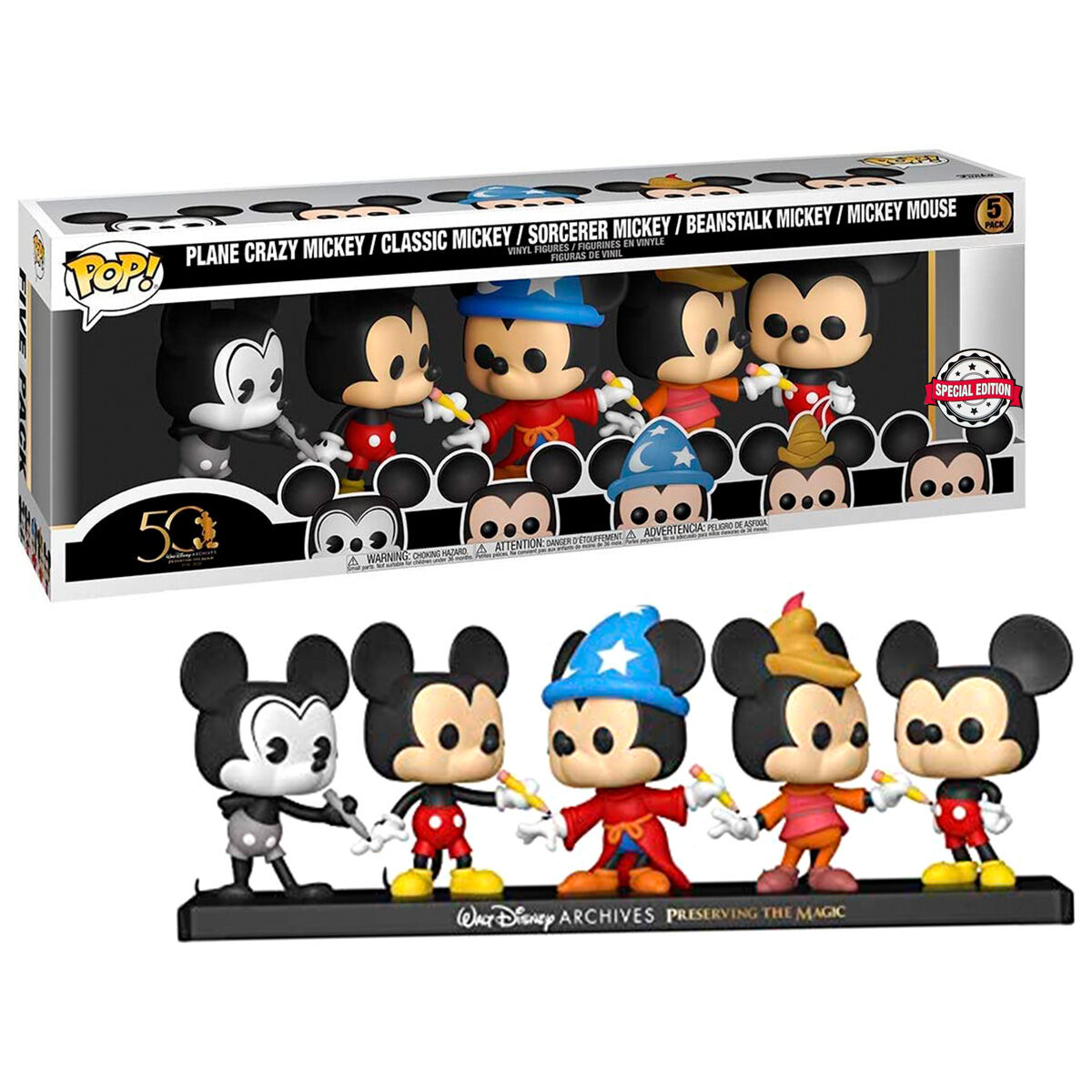 Pack 5 figuras POP Disney Archives Mickey Exclusive 889698511186