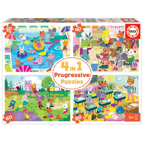 School Day Progressive puzzle 20-40-60-80pcs