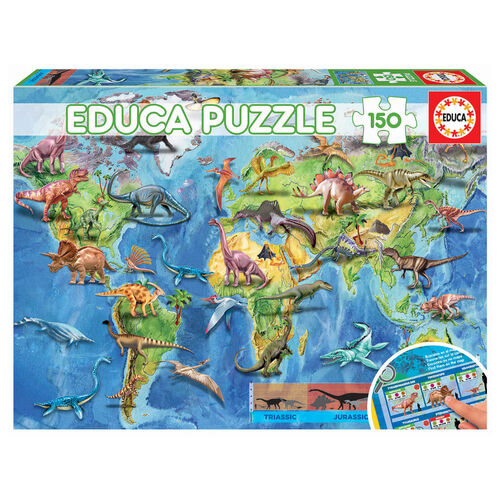 Dinosaurs World Map puzzle 150pcs