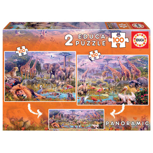 Wild Animals puzzle 2x100pcs