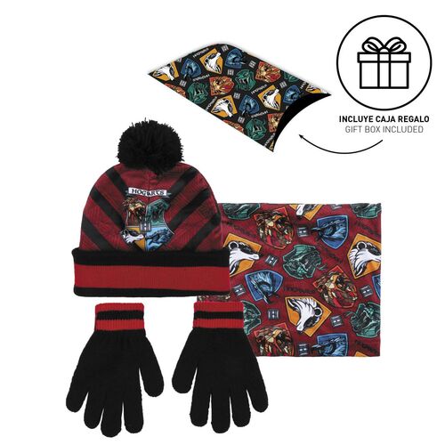 Harry Potter Hogwarts Kids winter set snood hat gloves