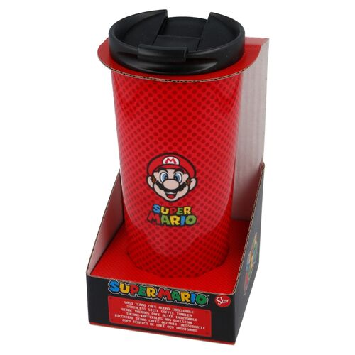 Vaso cafe acero inoxidable Super Mario Bros Nintendo 425ml