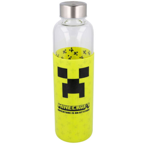 Minecraft silicone cover glass bottle 585ml