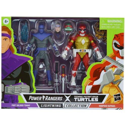 Blister figuras Raphael + Foot Soldier Tommy Tortugas Ninja Power Rangers 15cm
