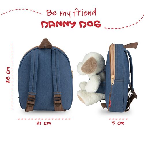 Danny Dog backpack with plush toy 26cm