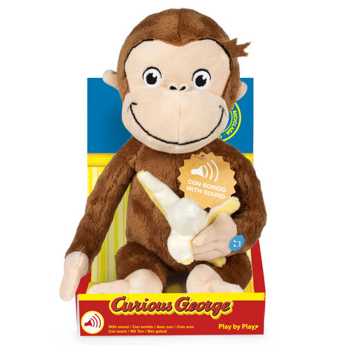 Curious George soft plush toy with sound 30cm assorted