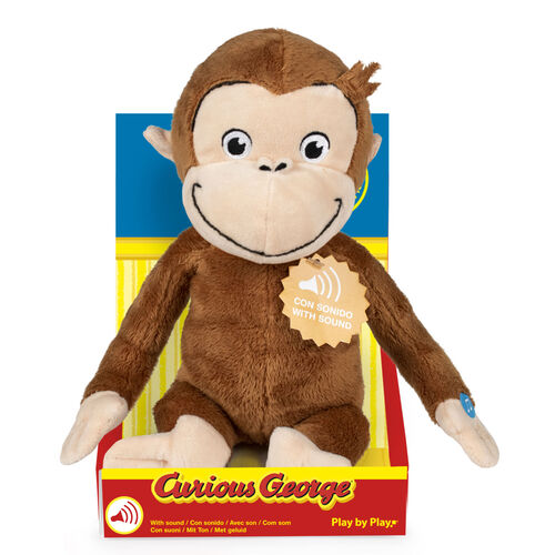Curious George soft plush toy with sound 30cm assorted