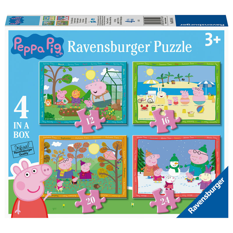 12, 16, 20, 24 PIECES Jigsaw Puzzles pour... environ 10.16 cm Ravensburger Peppa Pig Boîte 4 in 