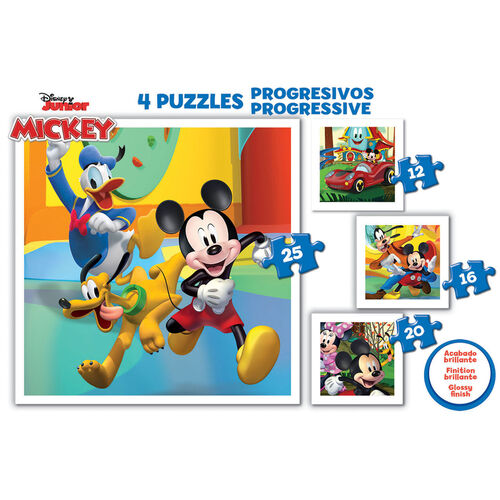 Puzzle Progresivo Mickey y Amigos Disney 12-16-20-25pzs