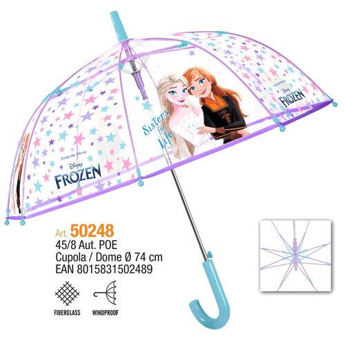 Paraguas automatico transparente Frozen 2 Disney 45cm