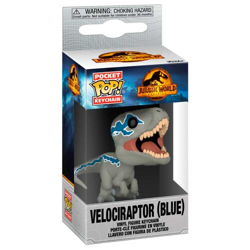 Pocket POP Keychain Jurassic World 3 Velociraptor Blue