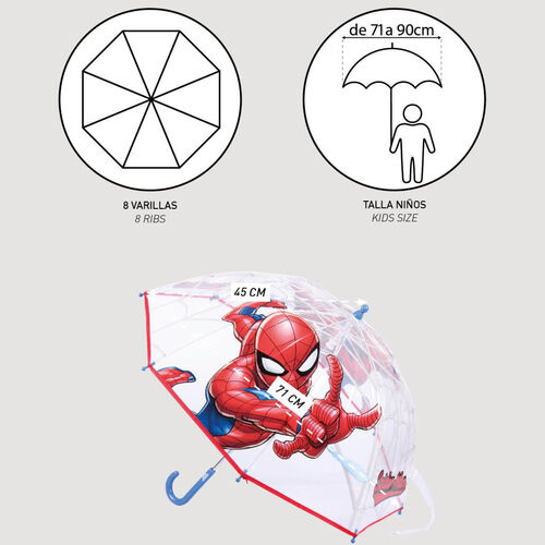 Paraguas manual burbuja Spiderman Marvel 45cm