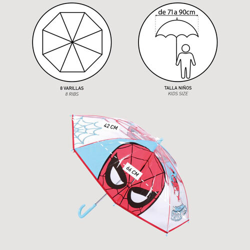 Paraguas manual burbuja Spiderman Marvel 42cm