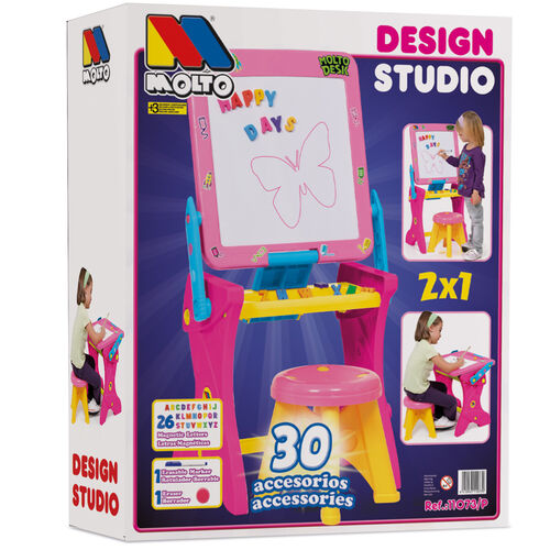 Desk and magnetic board pink
