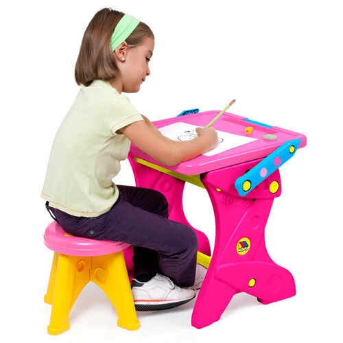 Desk and magnetic board pink