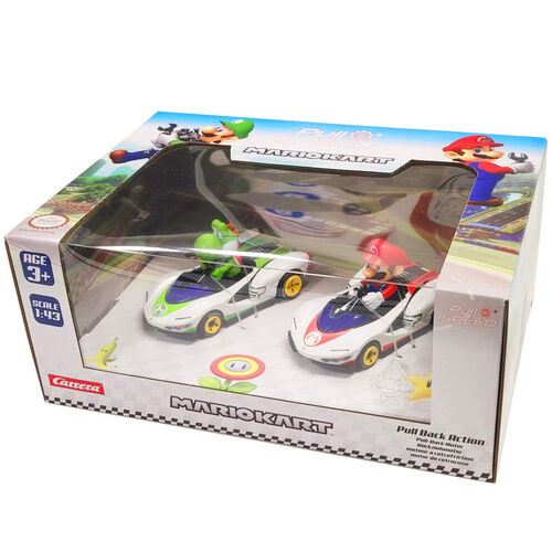 Mario Kart Mario + Yoshi Pull Speed set 2 cars
