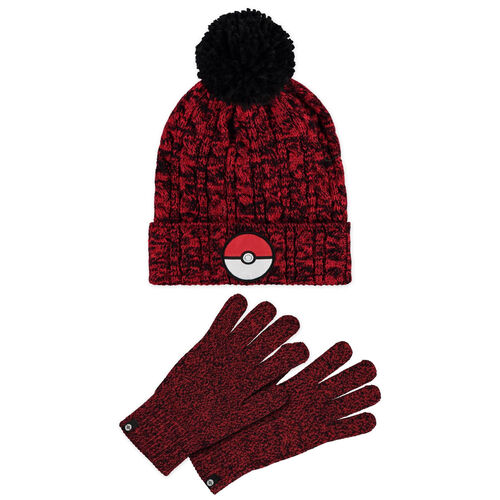 Pokemon Pokeball hat and gloves set