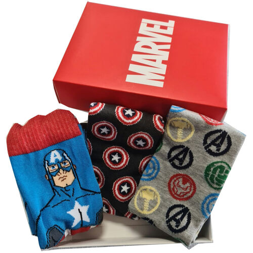 Set 3 calcetines Vengadores Avengers Marvel adulto surtido