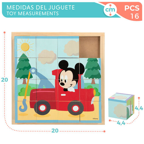 Rompecabezas cubos madera Mickey Minnie Disney
