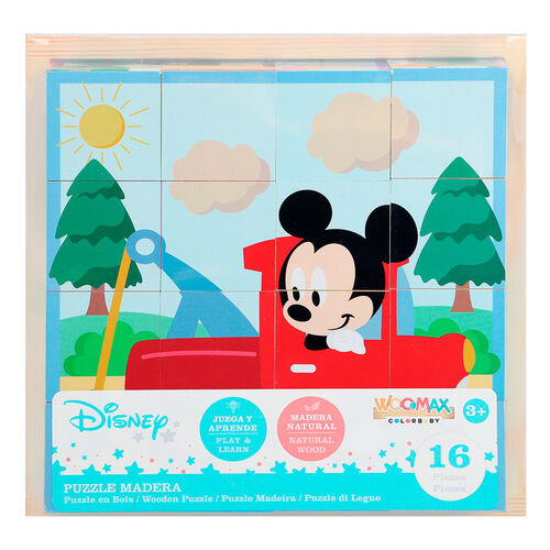 Rompecabezas cubos madera Mickey Minnie Disney