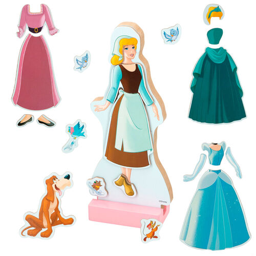 Disney Cinderella dresses wooden magnetic set