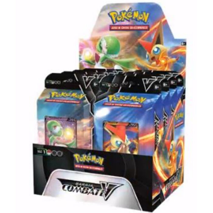 Spanish Pokemon V Battle Deck assorted Exhibitor 8 Collectible Playing cards