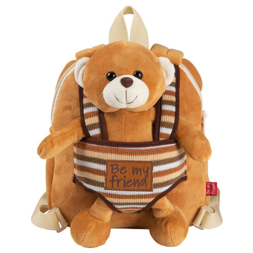 Benji Bear reversible backpack with plush toy 25cm